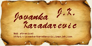 Jovanka Karadarević vizit kartica